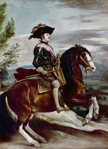 Porträtt av Porträtt av Filip IV till häst, ca 1635 (olja på duk)