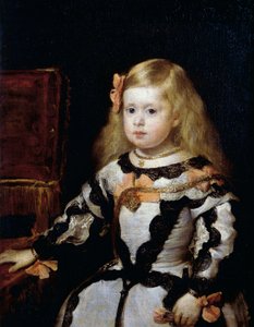 Porträtt av Infanta Margarita (1651-1673) dotter till kung Filip IV av Spanien och hans andra hustru Mariana av Österrike av Diego Velázquez