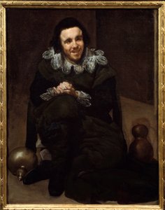 Porträtt av Jester Don Juan Pumpkins. Målning av Diego Rodriguez de Silva och Velasquez (1599-1660) av Diego Velázquez