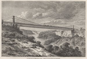 Niagara dubbelbron, teckning av Lancelot, för att illustrera L. Devilles resor till Nordamerika 1854-55. Gravyr i ”” Le tour du monde”” 1861. Selvas samling. av Dieudonne Auguste Lancelot