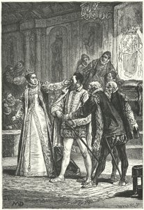 Earlen av Essex hotade att dra sitt svärd efter att drottning Elizabeth I slagit honom runt örat för hans oförskämdhet, 1598