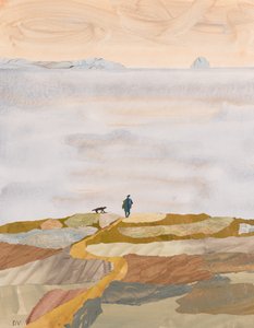 Simtur på höstmorgonen (collage)