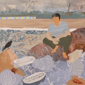 Strandhyddor  fossiler (collage) av Dione Verulam