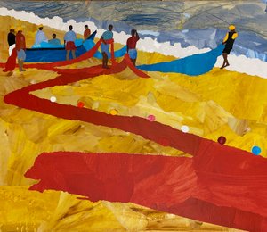 Fiske, Neeleshwar (collage) av Dione Verulam