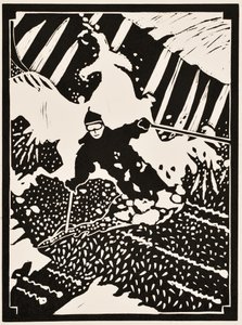 Årets månader: Februari, 2012 (linoleumsnitt)