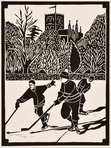 Årets månader: Januari, 2012 (linoleumsnitt) av Dione Verulam