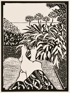 Årets månader: Juni, 2012 (linoleumsnitt) av Dione Verulam