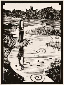 Årets månader: Maj, 2012 (linoleumsnitt) av Dione Verulam