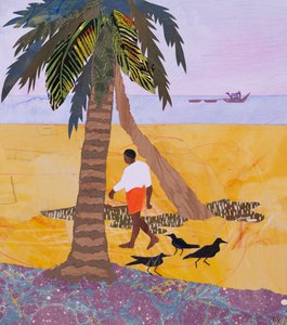 Morgonpromenad, Neeleshwar (collage) av Dione Verulam