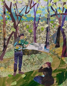 Spela till fågelsång (collage) av Dione Verulam