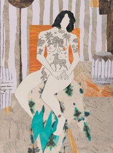 Tatueringar är högsta mode, naken (collage)