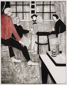 Läraren i Bridge (kollagraf) av Dione Verulam