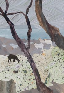 Våt dag vid havet (collage)