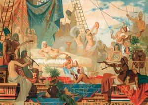 Cleopatra väntar på besök av Mark Antony