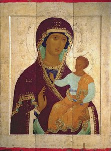 Madonna med barnet Hodigitria, rysk ikon, 1502 (tempera på panel)
