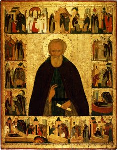 Den helige Dmitrij Prilutskij med scener ur hans liv, ca 1503