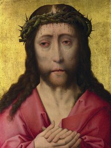 ""Kristus of Sorrows Crown of Thorns"" Målning från verkstaden av Dirk Bouts (eller Dieric Bouts) (1415-1475) cirka 1470-1475 London National Gallery