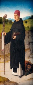 Församlingskyrka (Parochiekerk Sint-Pieter). Målning. Dirk Bouts. S:t Erasmuss martyrskap. Ca 1460-1464. Detalj. Höger panel. av Dirck Bouts