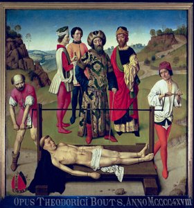 The Martyrdom of Saint Erasmus, central panel från Triptych of Saint Erasmus, c.1460