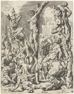 Kristus på korset Mänsklighetens fall och återlösning genom Kristi liv och lidande (serietitel) av Dirck Volckertsz. Coornhert (attributed to)