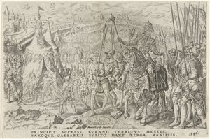 Imperialistiskt läger i Ingolstadt, 1546 Victories of Charles V (serietitel) Divi Caroli. v. imp. välja. max. victoriae, ex multis praecipuae (serietitel) av Dirck Volckertsz. Coornhert