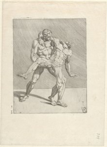 Två brottare Wrestlers (serietitel) av Dirck Volckertsz. Coornhert