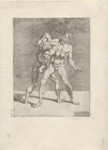 Två brottare Wrestlers (serietitel) av Dirck Volckertsz. Coornhert
