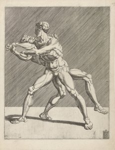 Två brottare Wrestlers (serietitel) av Dirck Volckertsz. Coornhert