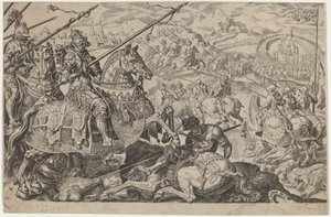Suleiman den magnifika tvingades att höja belägringen av Wien av Dirck Volckertz Coornhert, after Maerten van Heemskerck