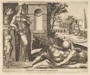 Tålamod som segraren över förmögenheten från sex ordspråk om förmögenhet, ca. 1560.