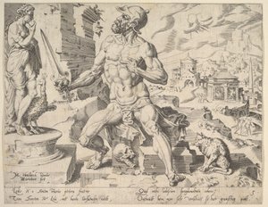 Simeon, från serien De tolv patriarkerna, 1550. av Dirck Volkertsen Coornhert