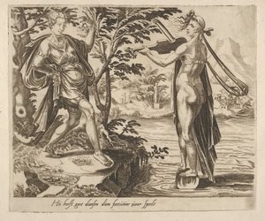 The One to Whom Fortune Is Playing Will Dance Merrily från Sex Sayings about Fortune, ca. 1560.