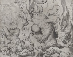 The World Perishing Together with Knowledge and Love, från The Unrestrained World, plåt 4..., 1550.