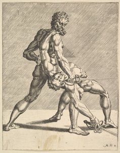 Två fäktare, från Fencers, skylt 8, 1552