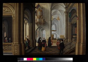 Interiör av en kyrka, 1628 av Dirck van Delen