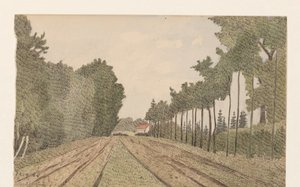 Landskap med en byggnad i fjärran