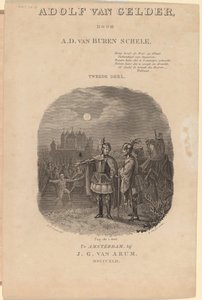 Titelsida för A.D. van Buren Scheles "Adolf van Gelder", Amsterdam, 1842 av Dirk Jurriaan Sluyter