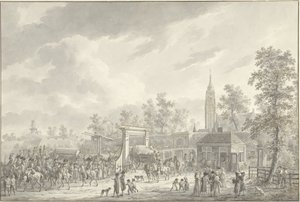 Garnisonens avgång från Amersfoort 1790 av Dirk Langendijk (signed by artist)