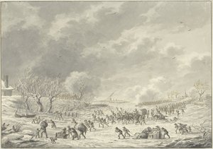 Fransmännen korsar Waal nära Bommel, januari 1795