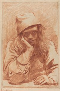 Självporträtt (röd krita) av Dirk Theodor Helmbrecker
