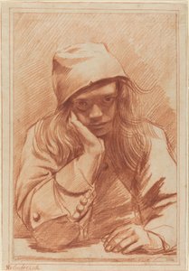 Självporträtt, ca 1633-96 (röd krita) av Dirk Theodor Helmbrecker