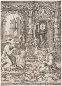 Saint Luke målar jungfrun och barnet av Dirk Vellert