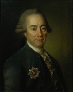 Porträtt av Petr Vasilyevich Bakunin 17251786, 1782