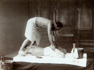 Det orientaliska badet. Massage, 1880-tal