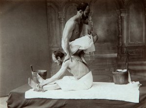 Det orientaliska badet. Massage, 1880-tal