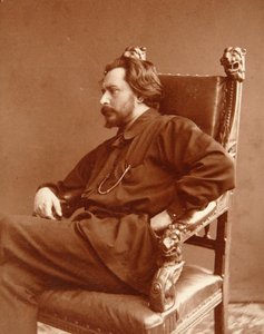 Porträtt av författaren Leonid Nikolajevich Andreyev (Leonid Andreiev) (1871-1919). Silvergelatinfotografi av Dmitri Spiridonovich Zdobnov (slutet av 1800-talet)