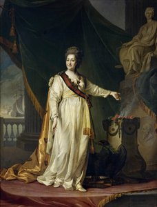 Katarina II är lagstiftare i Rättvisans gudinnas tempel