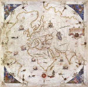 Portolan Karta över världen, 1519 av Dolfin Bonaldo