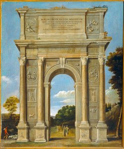 Triumfbågen ... (olja på duk) av Domenichino (1581 1641)