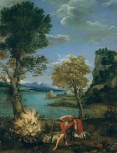 Landskap med Moses och den brinnande busken av Domenichino
